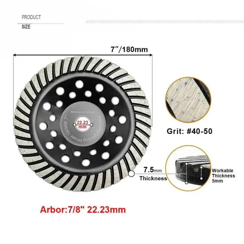 Алмазная фреза SHDIATOOL Turbo Row 180мм/22,23мм